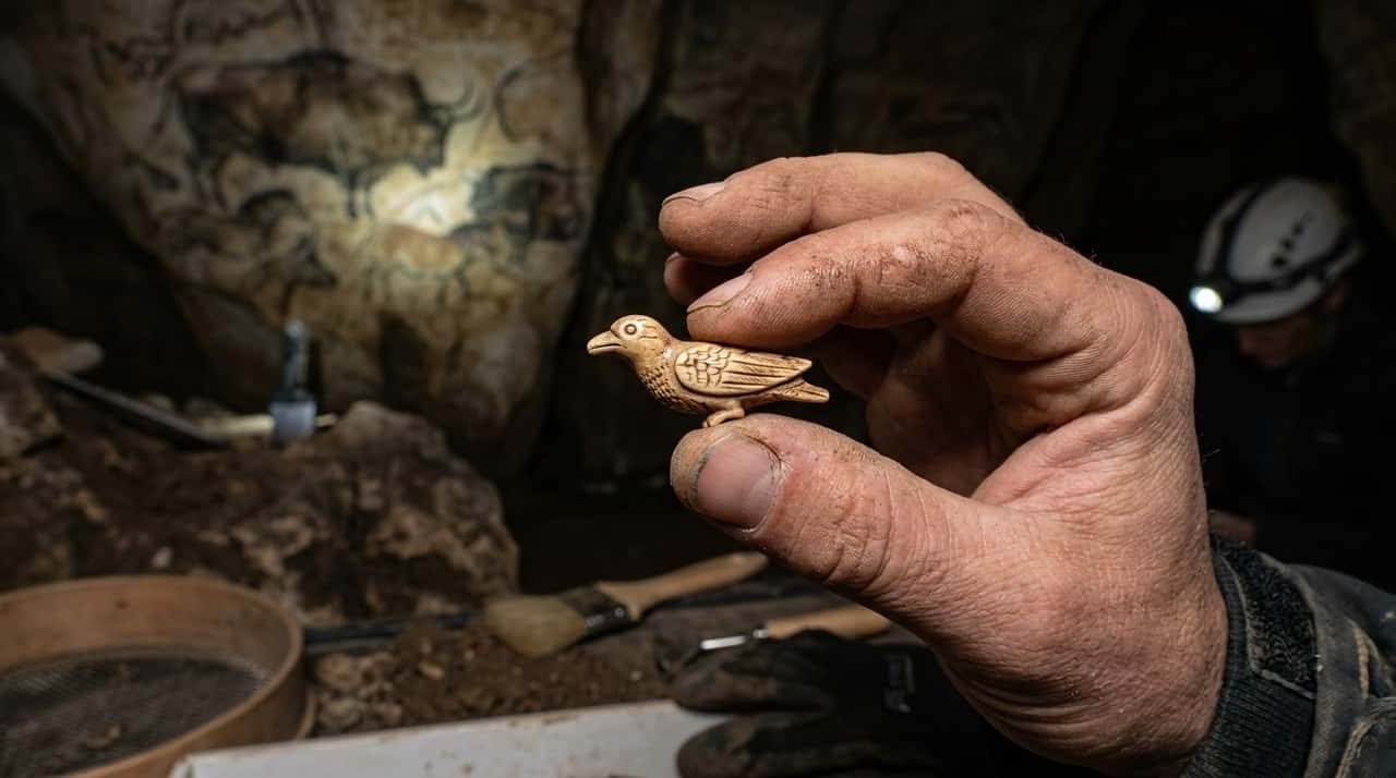 As duas estatuetas foram encontradas em 2025 por arqueólogos da Universidade de Tübingen.