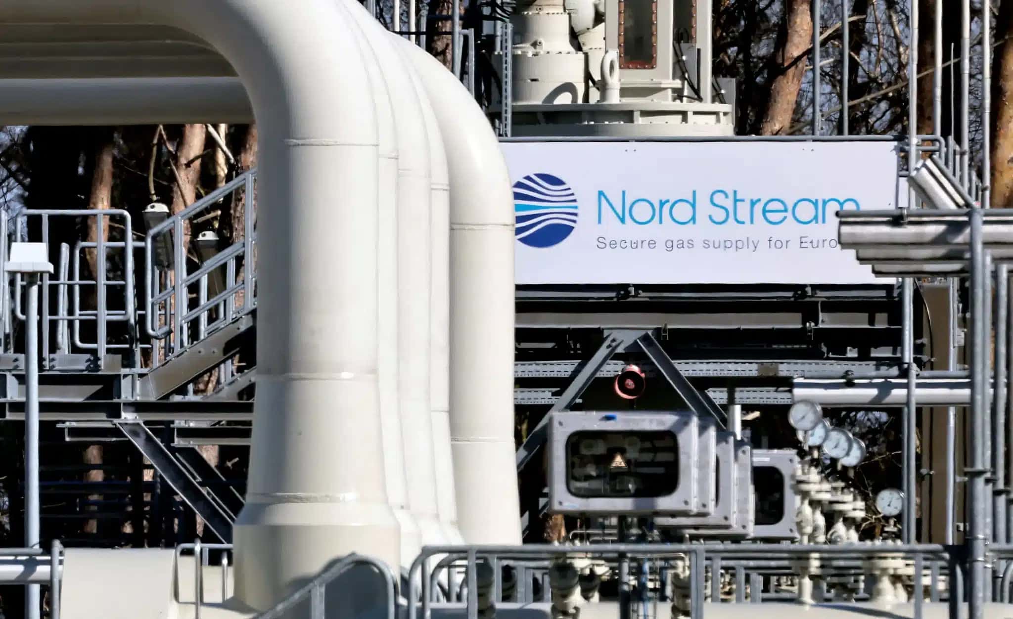 Tubulações nas instalações de terra firme do gasoduto ‘Nord Stream 1’ em Lubmin, na Alemanha