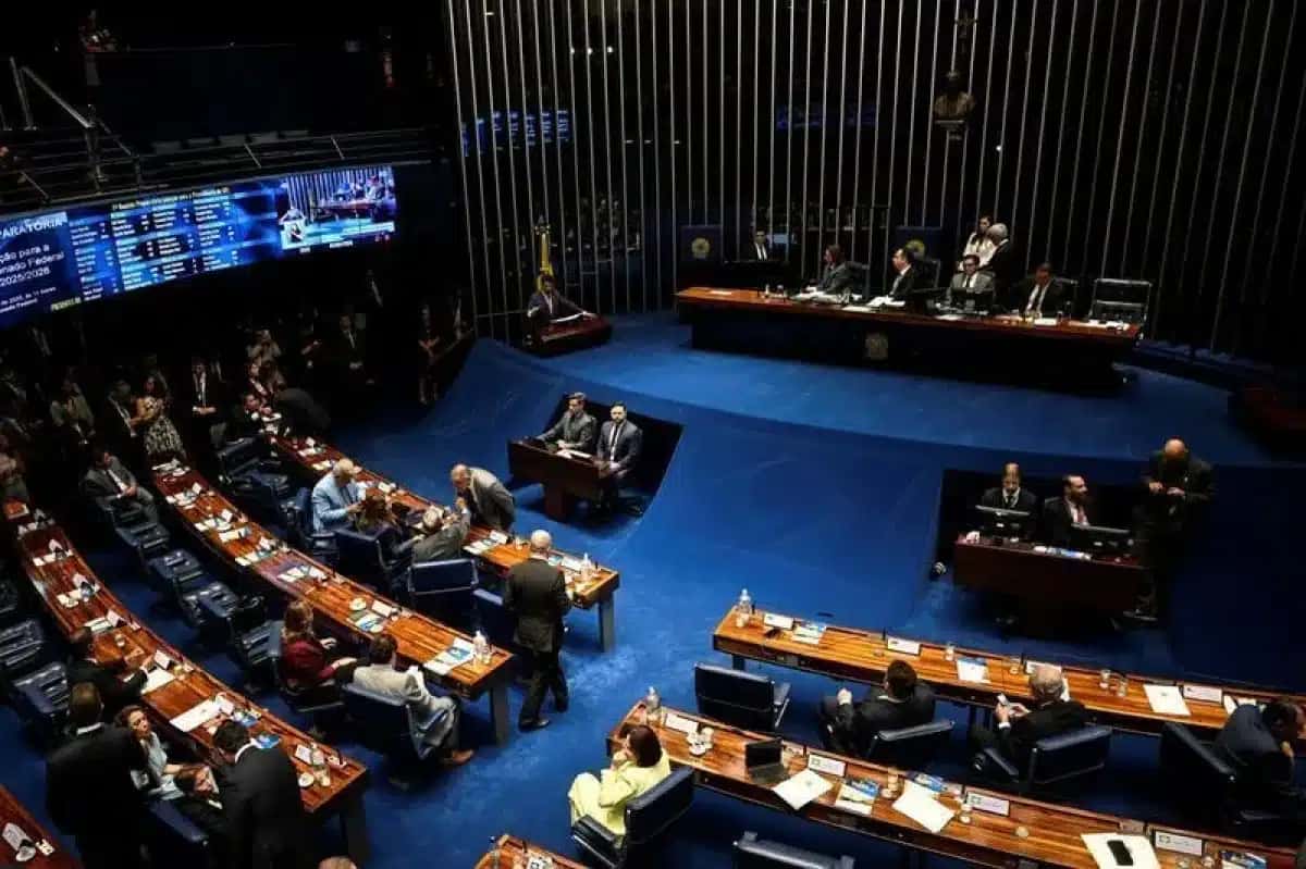 Vista do plenário do Senado Federal, em Brasília