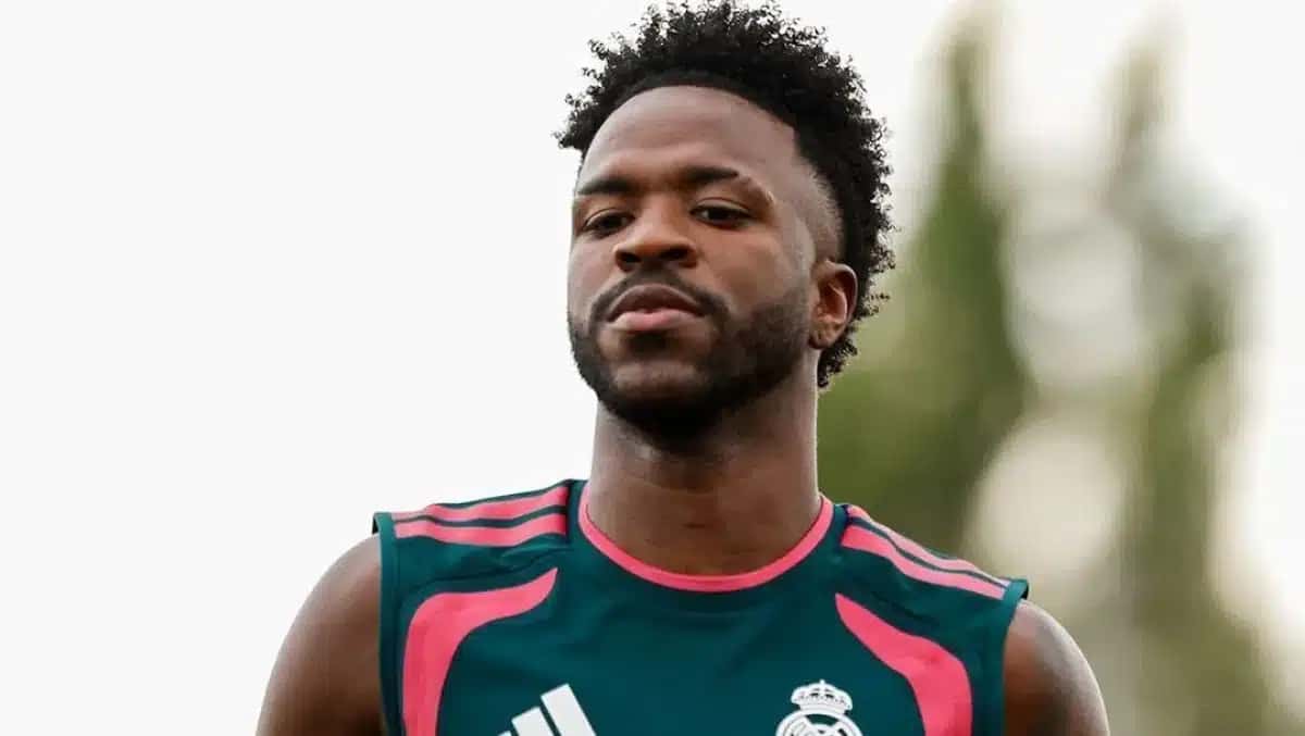 Vini Jr. em treino do Real Madrid