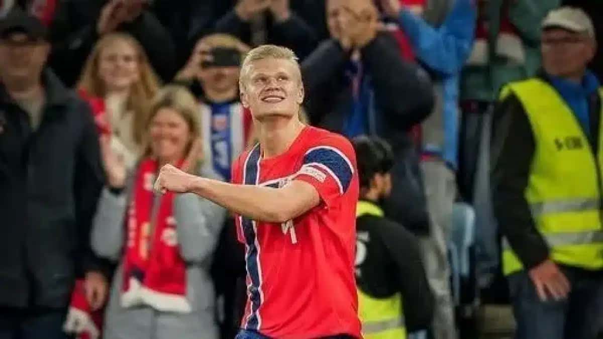 Haaland marca duas vezes em vitória da Noruega