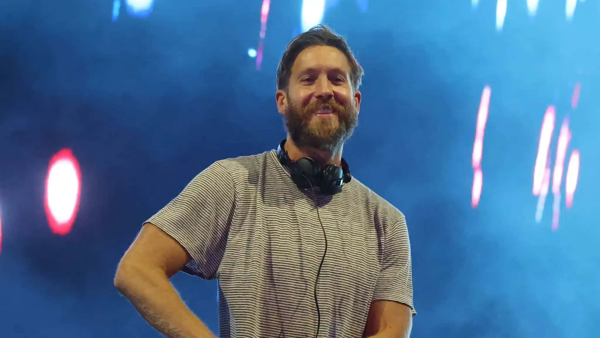 Calvin Harris na Copa do Mundo Pegasus de 2024, no Gulfstream Park, em Hallandale, Flórida, em 27 de janeiro de 2024