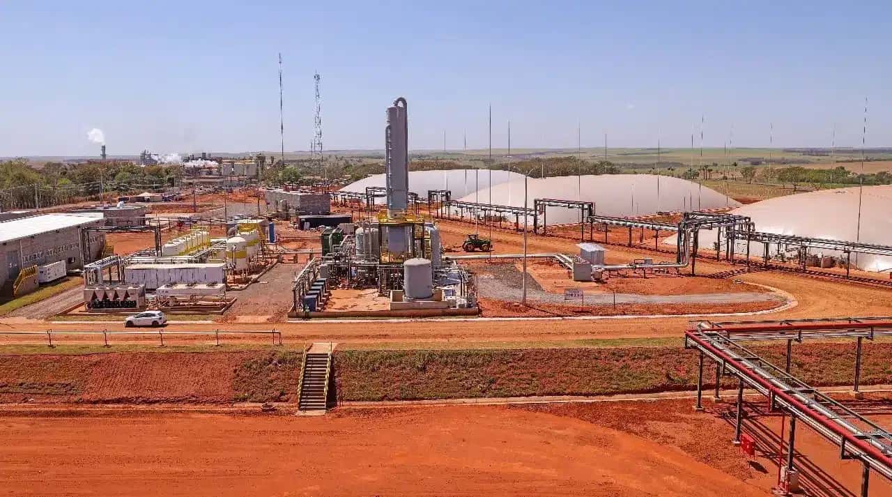 Planta de biogás da Cocal com produção de biometano, em Narandiba, São Paulo