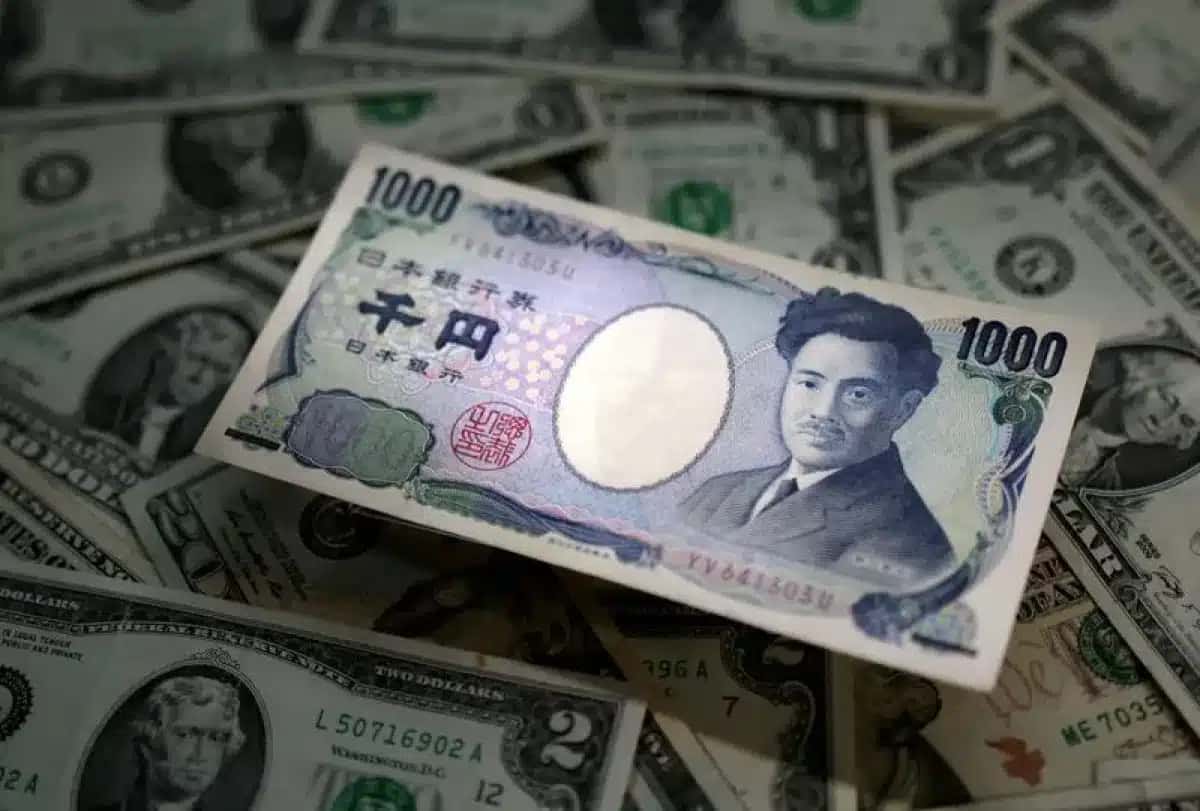 Notas de iene e dólar