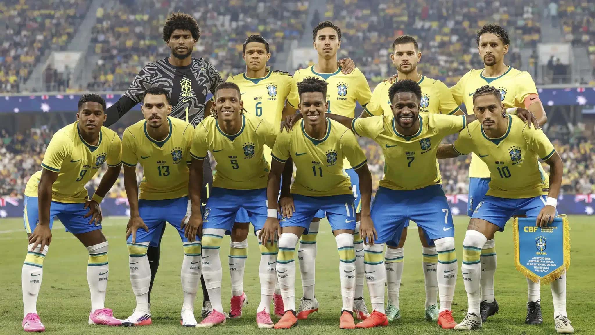 Titulares do Brasil em amistoso contra a Austrália