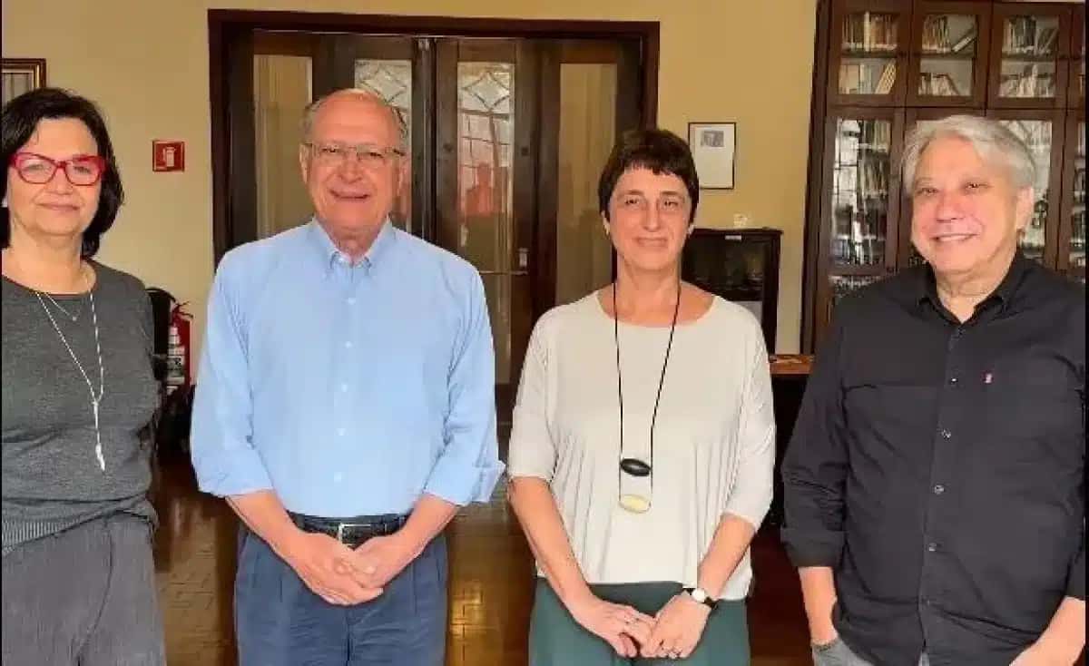 Maria Estella Gregori (esq.), Geraldo Alckmin, Pia Cardoso e Mario Covas Neto