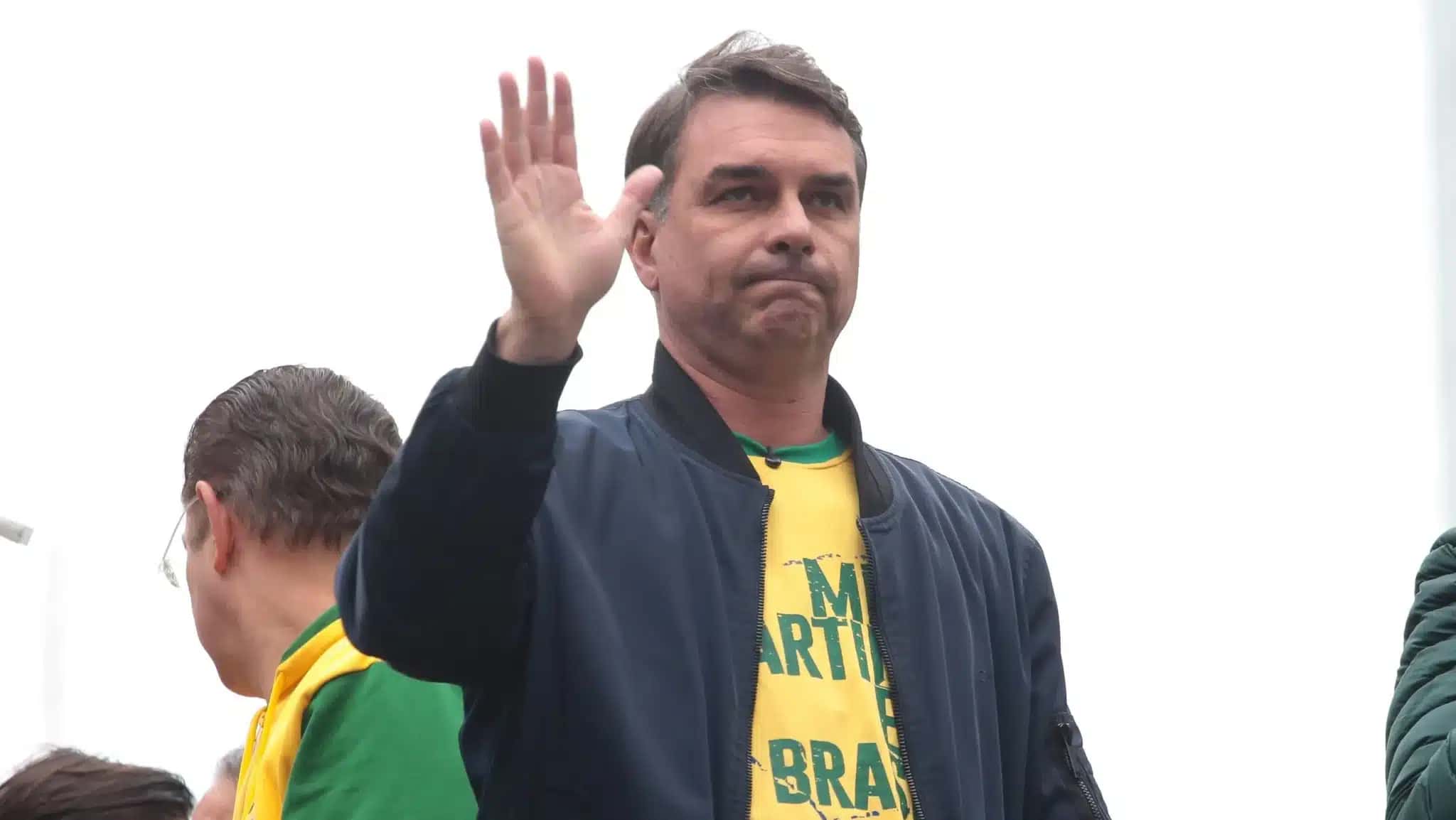 O candidato à presidência da República, Flávio Bolsonaro (PL), durante ato político do 7 de setembro de 2026