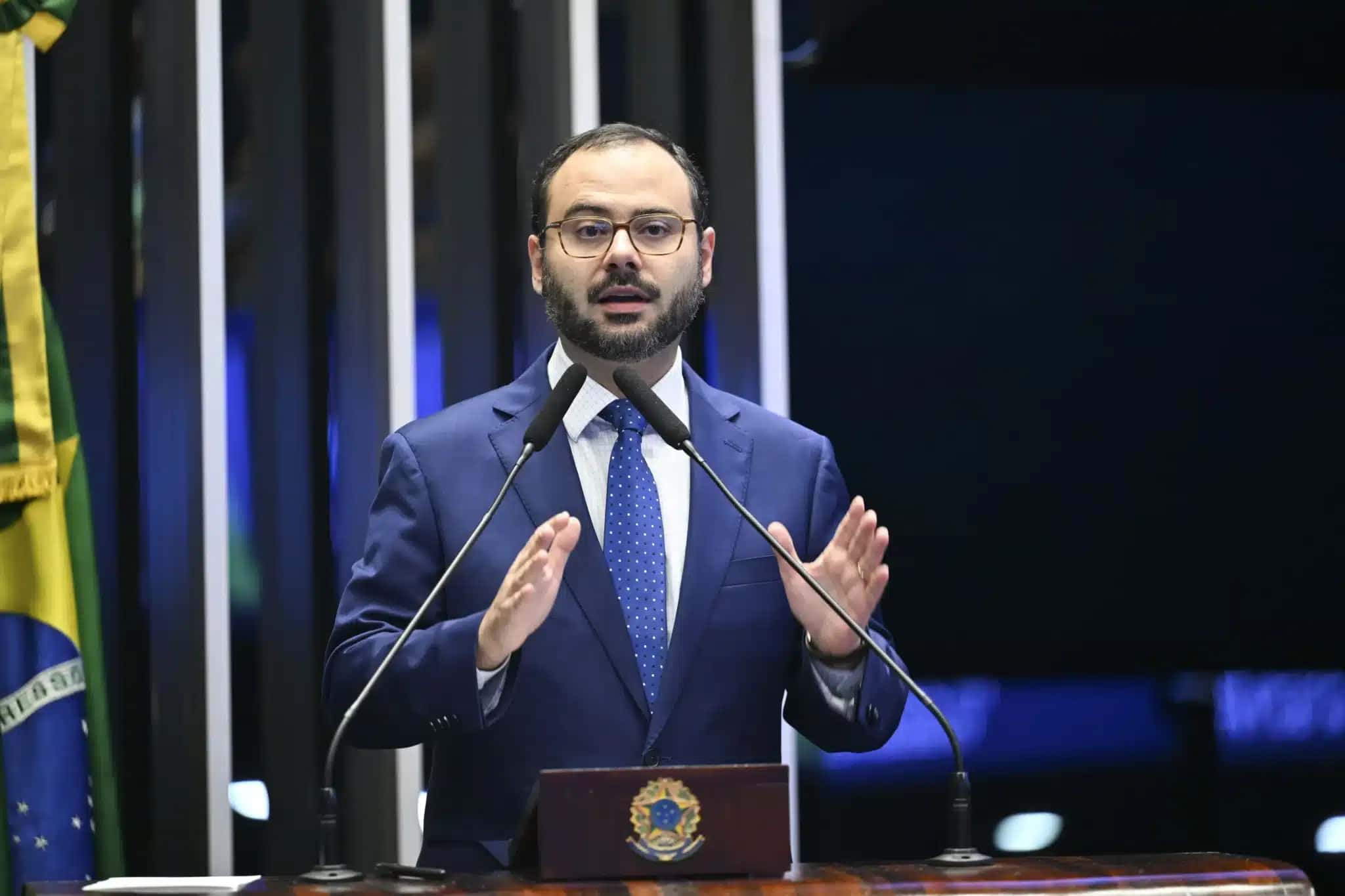 O ministro do Empreendedorismo, Paulo Pereira, durante debate no Congresso Nacional, em julho