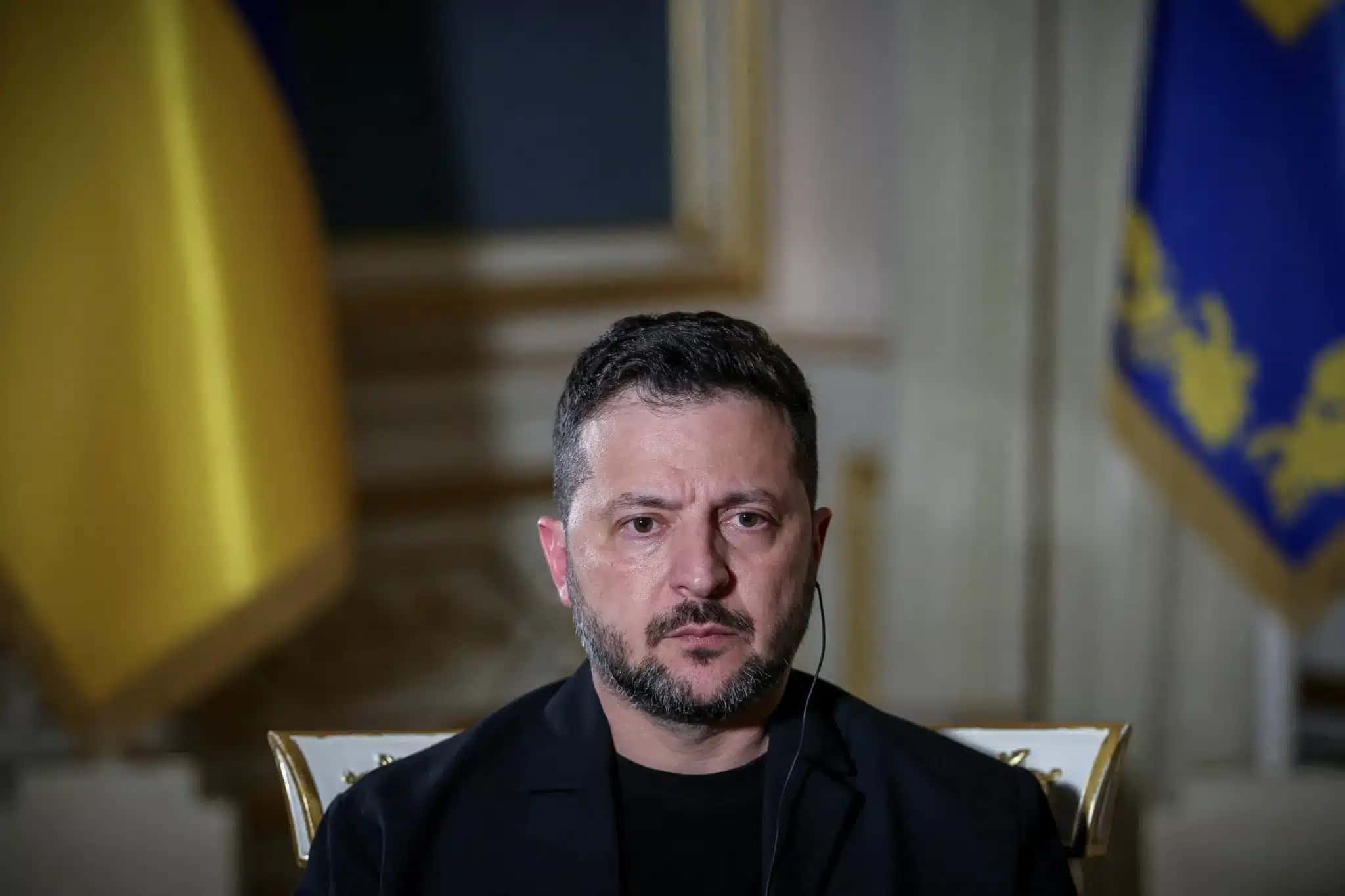 Presidente da Ucrânia, Volodymyr Zelenskiy, em Kiev.