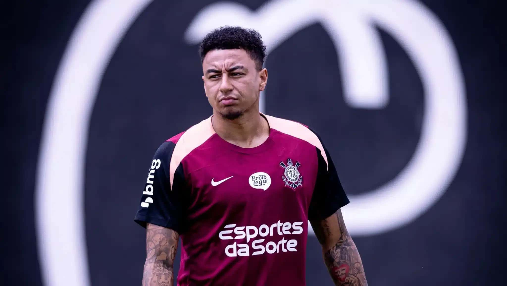 Jesse Lingard em treino do Corinthians.