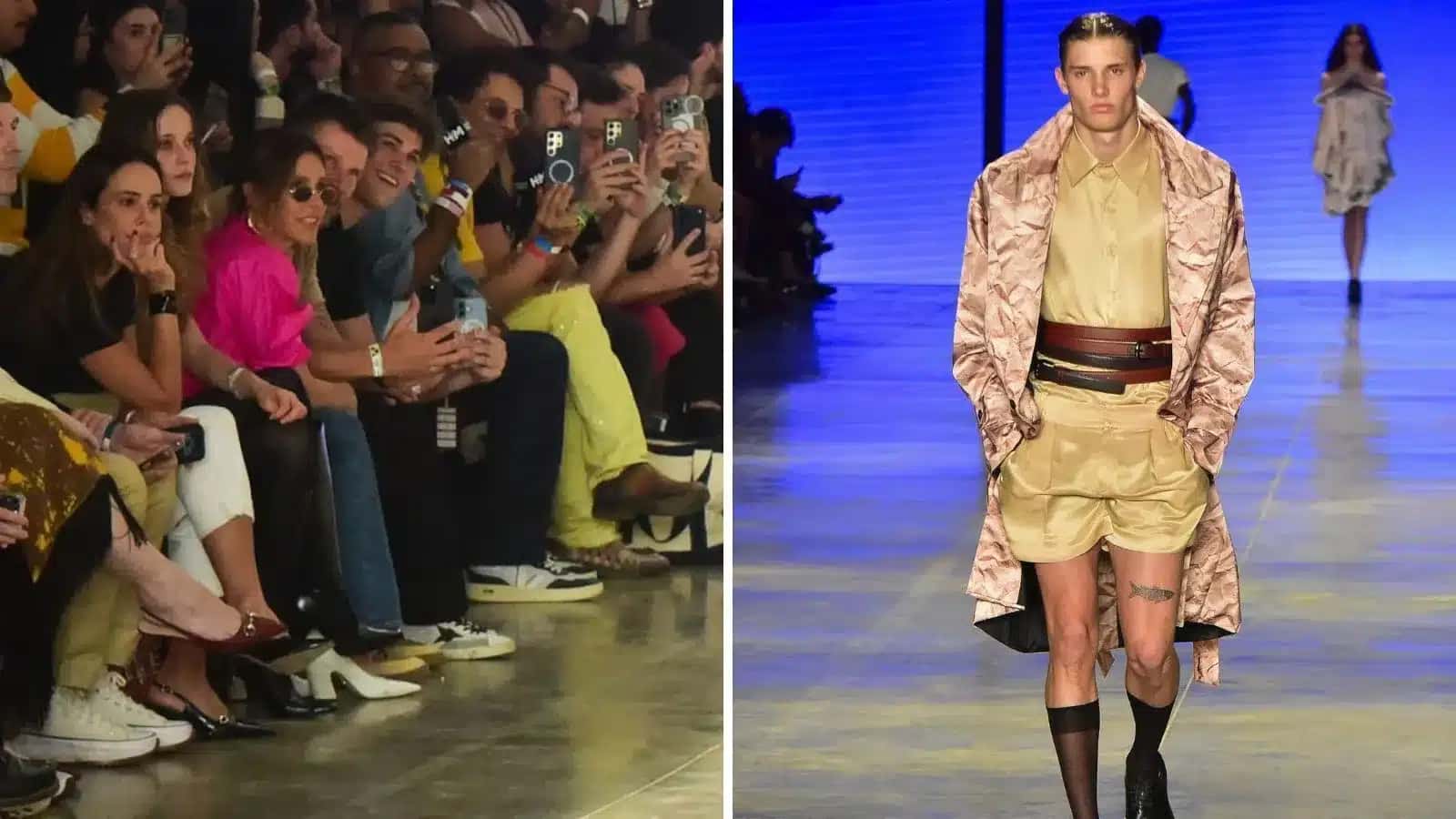 Fernanda Lima e Rodrigo Hilbert prestigiam filho no SPFW.