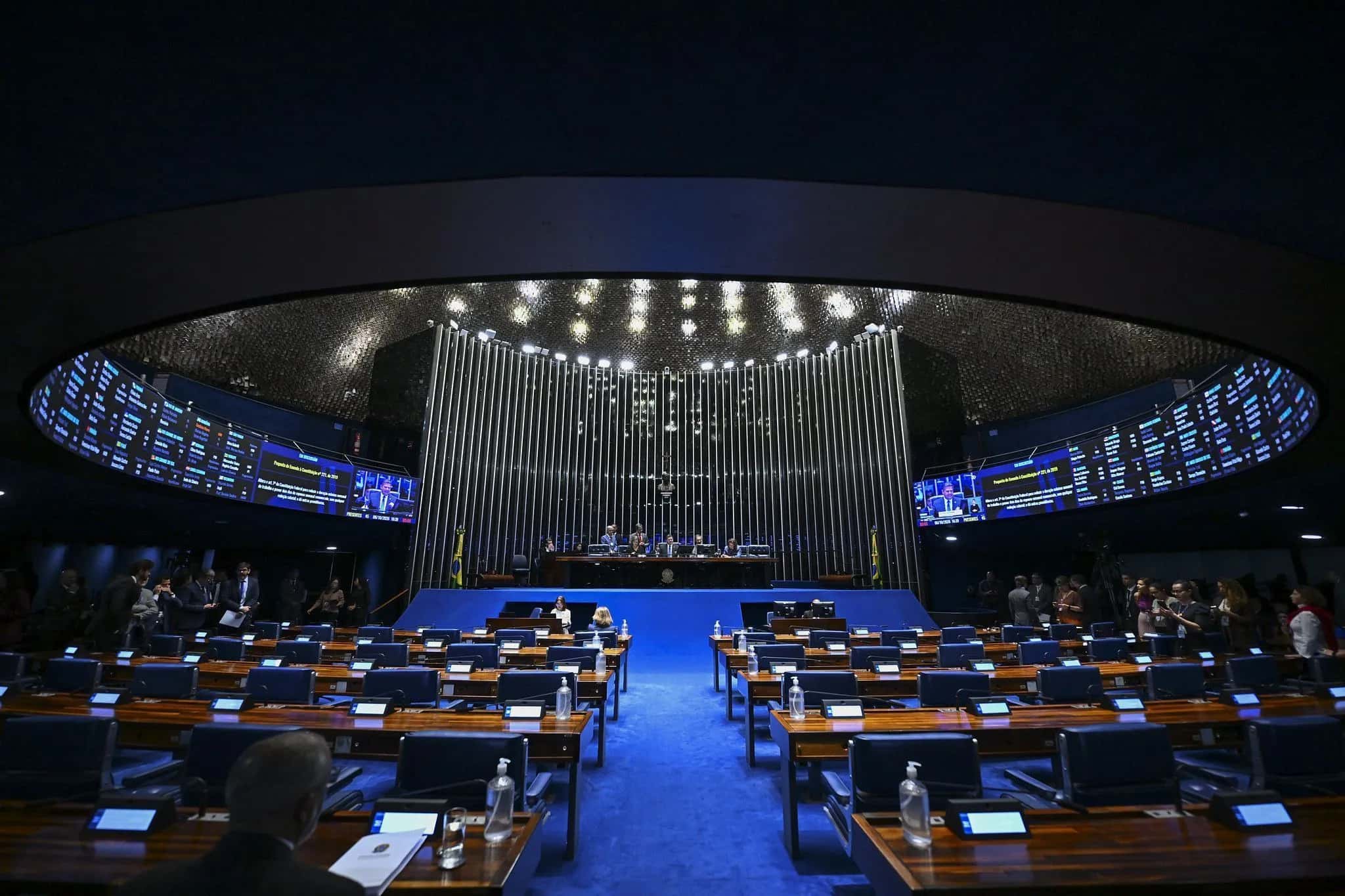 Plenário do Senado Federal durante sessão deliberativa ordinária.