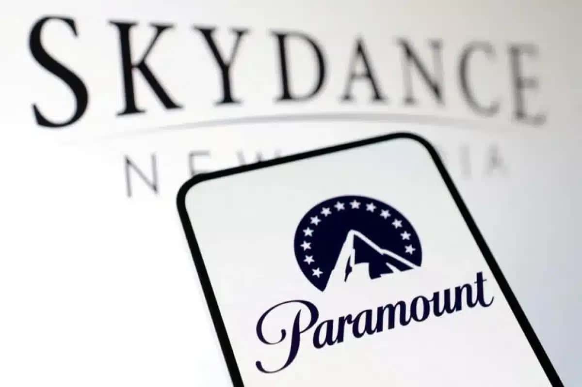 Imagem ilustrativa de logos da Paramount Global e da Skydance