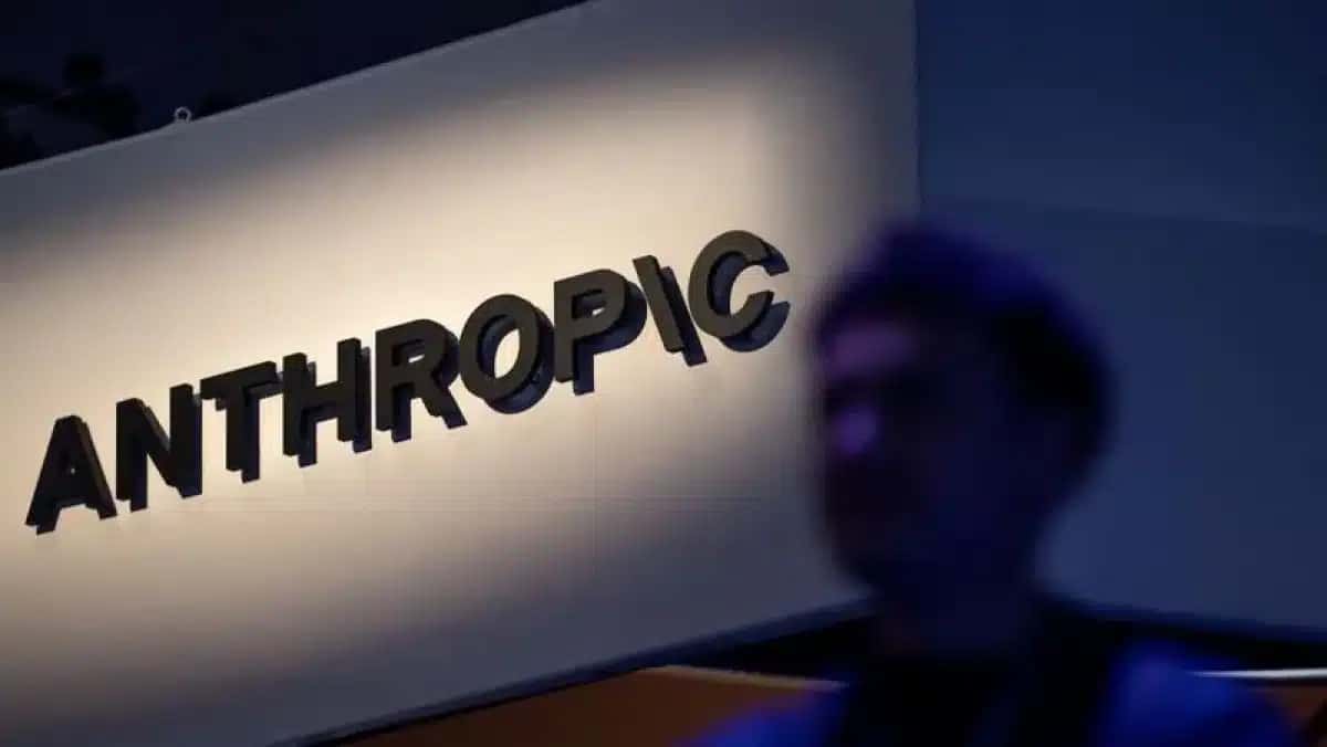 O logotipo da Anthropic durante a cúpula de tecnologia Dreamforce 2026, em São Francisco, Califórnia.