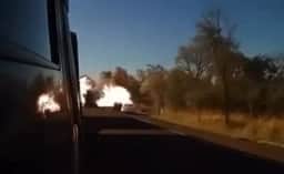 Acidente na BR-163 em MS deixa quatro mortos e provoca explosão de caminhão com gasolina