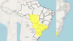Inmet emite alerta amarelo para tempestades em quatro regiões nesta quarta (9); veja mapa