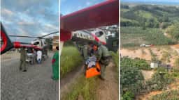 Idoso de 100 anos é resgatado de helicóptero após ficar ilhado por chuvas em SP