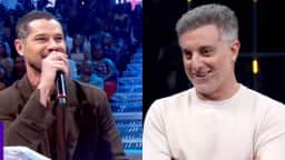 “Vocês se pegam muito nos bastidores?”: Huck testa José Loreto e Nanda Marques ao vivo