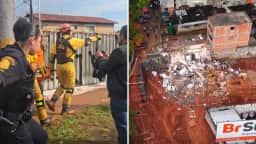 Imagens mostram resgate de vítimas após desabamento de edifício em São Bernardo do Campo