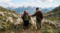 Casados há mais de 50 anos, Juan e Antolina vivem em casas separadas sem briga, nos Andes argentinos